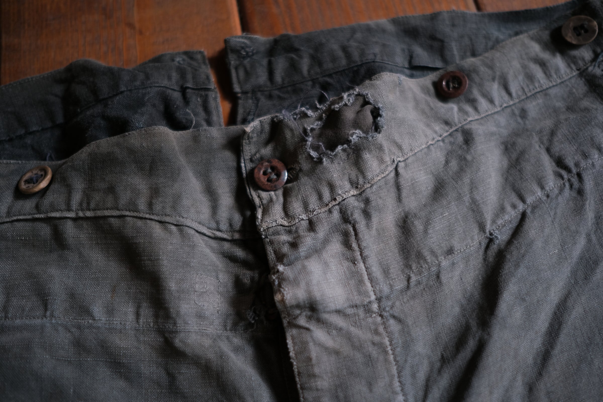 1940’s French Military Bourgeron Trousers / 法國軍用麻料長褲