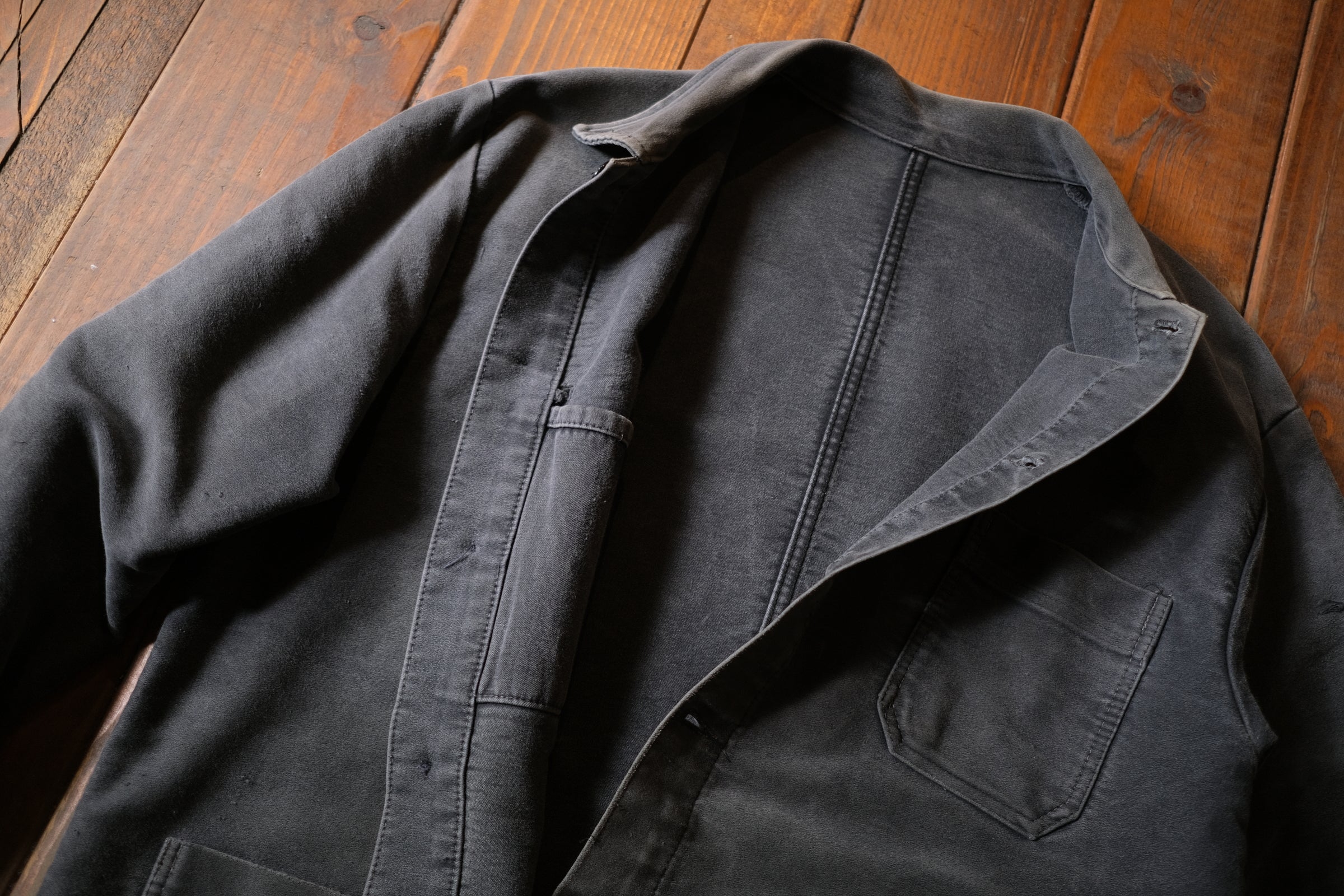 1960’s French Moleskin Work Jacket / 法國黑色工作外套