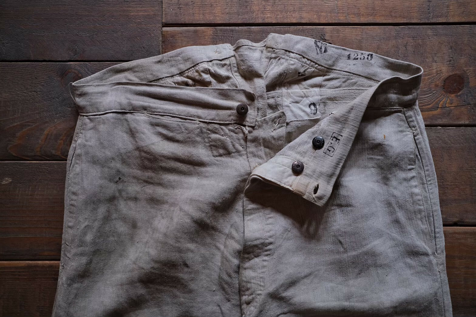 1930’s French Military Bourgeron Trousers / 法國軍用麻料長褲
