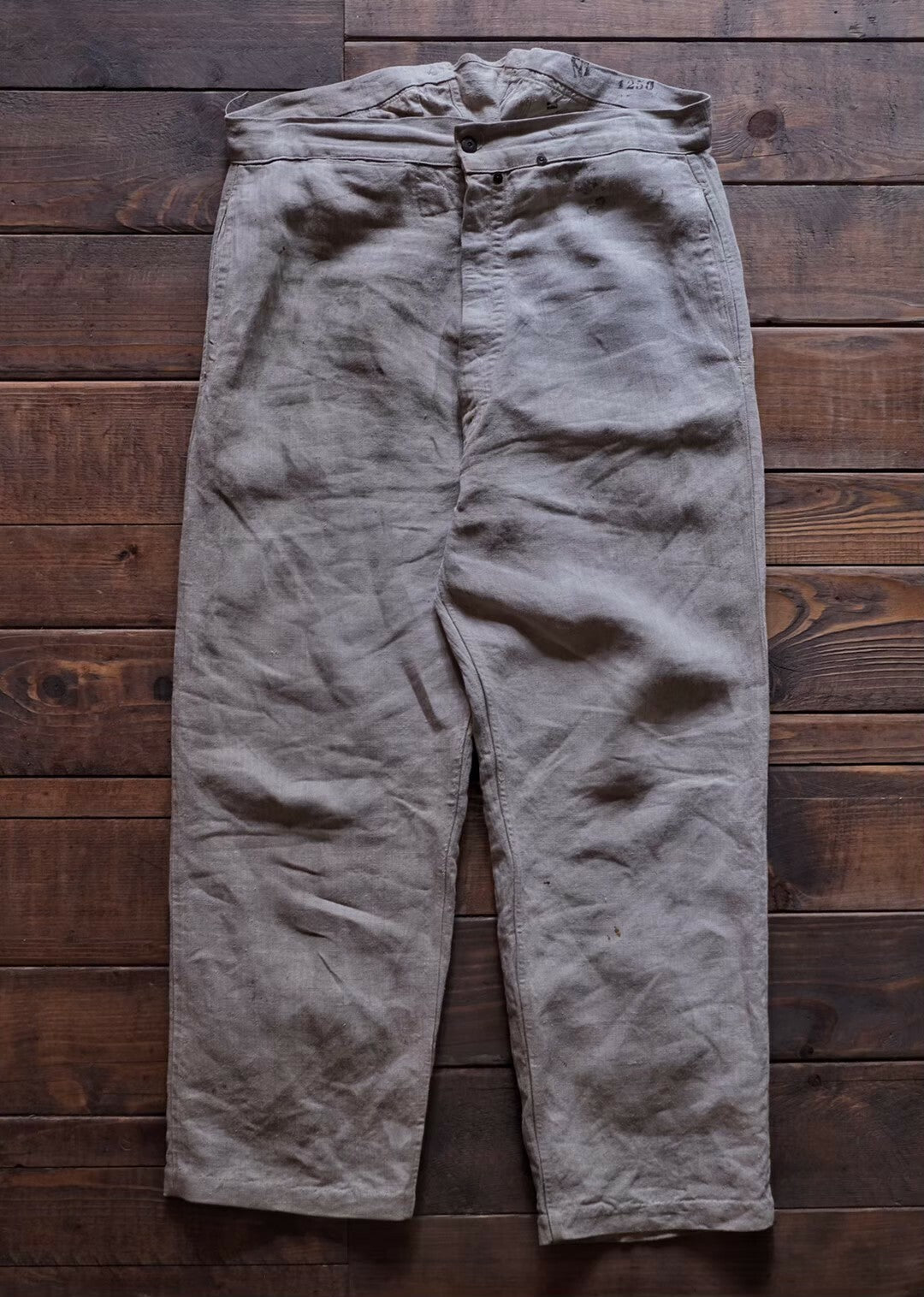 1930’s French Military Bourgeron Trousers / 法國軍用麻料長褲