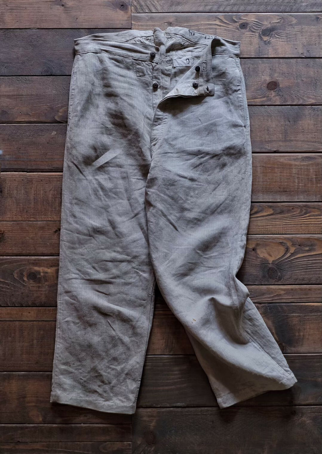1930’s French Military Bourgeron Trousers / 法國軍用麻料長褲