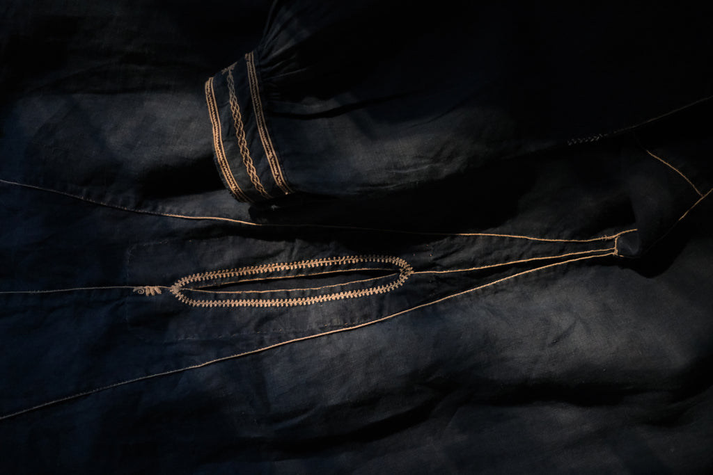 Early 20th.C Hand Embroider Farmer Smock / 手工刺繡農用罩衫