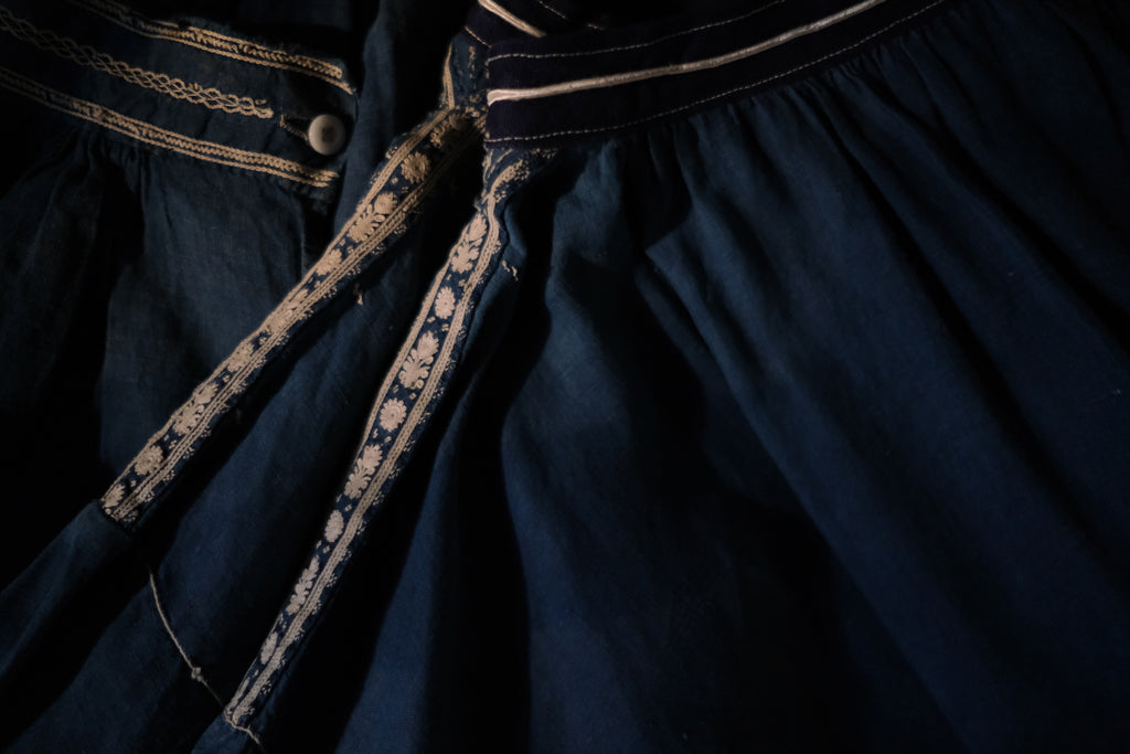Early 20th.C Hand Embroider Farmer Smock / 手工刺繡農用罩衫