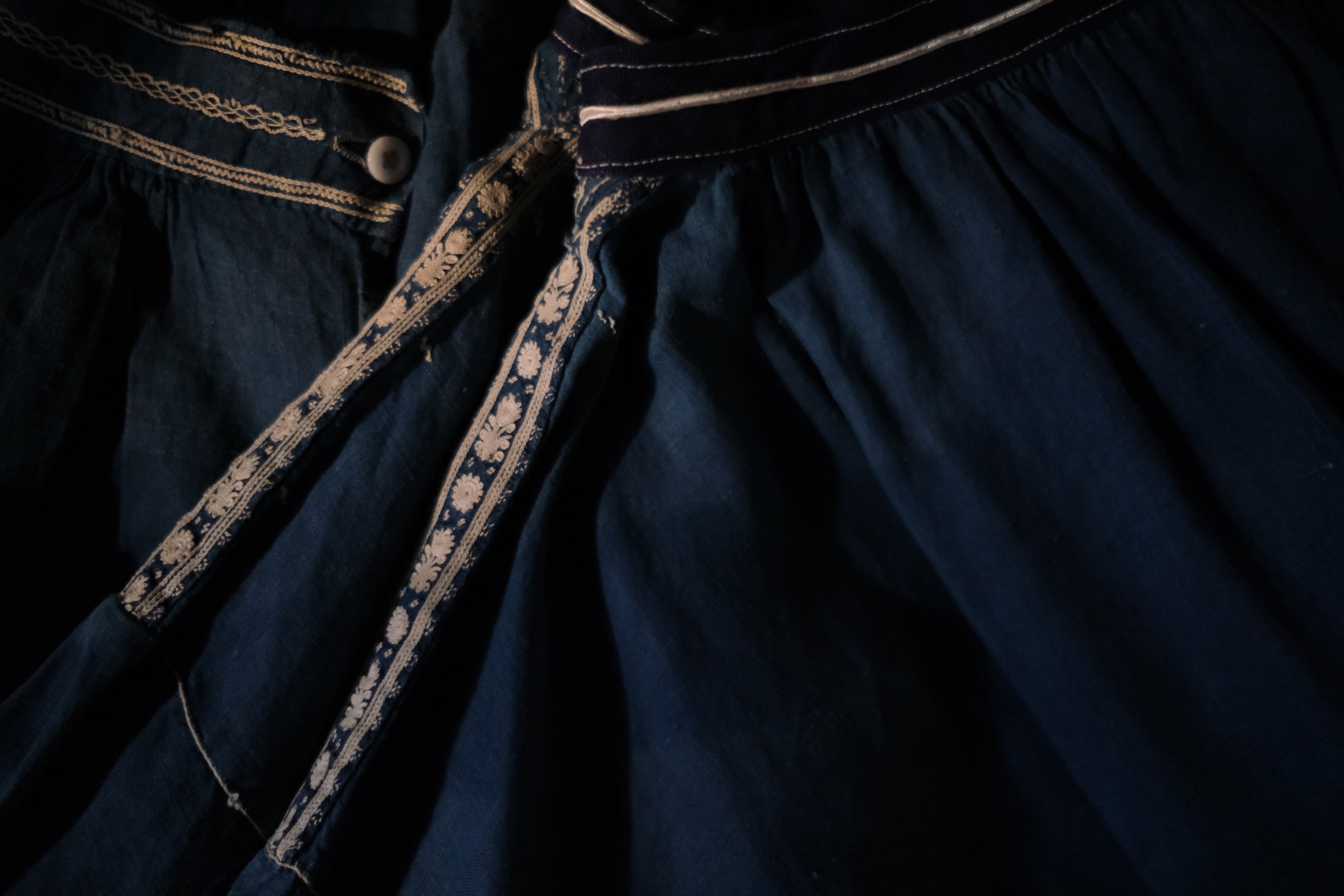Early 20th.C Hand Embroider Farmer Smock / 手工刺繡農用罩衫