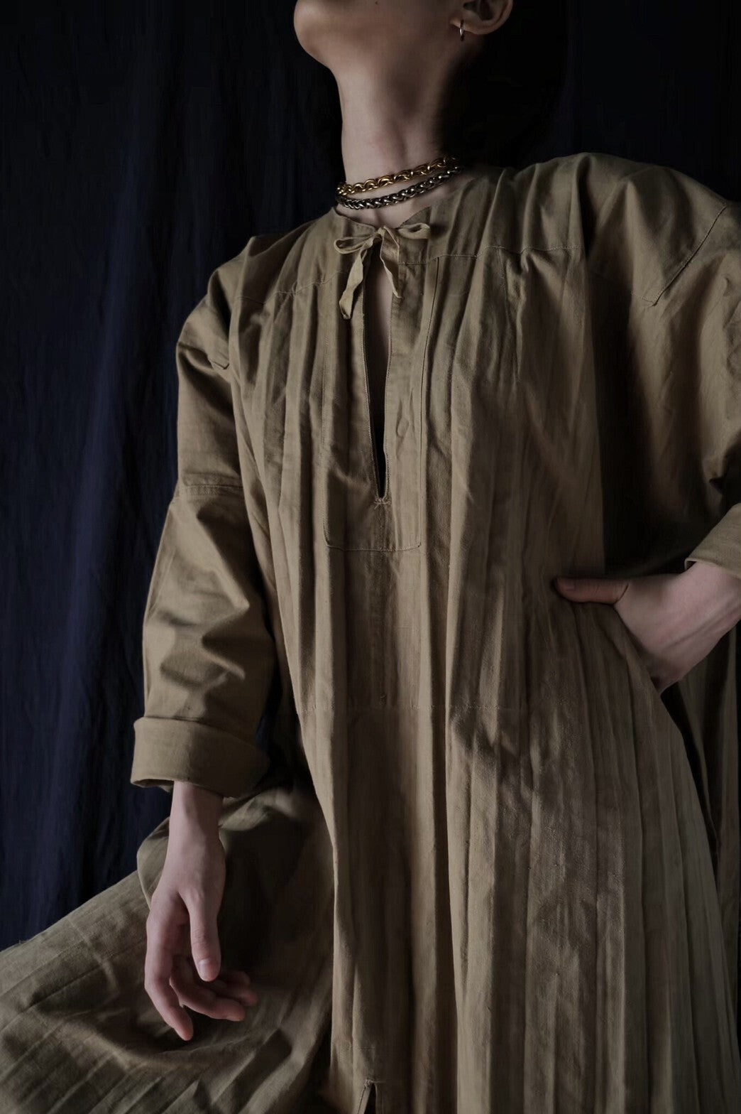 1950’s French Army Sahara Troop Khaki Gandoura / 法軍撒哈拉部隊卡其罩衫