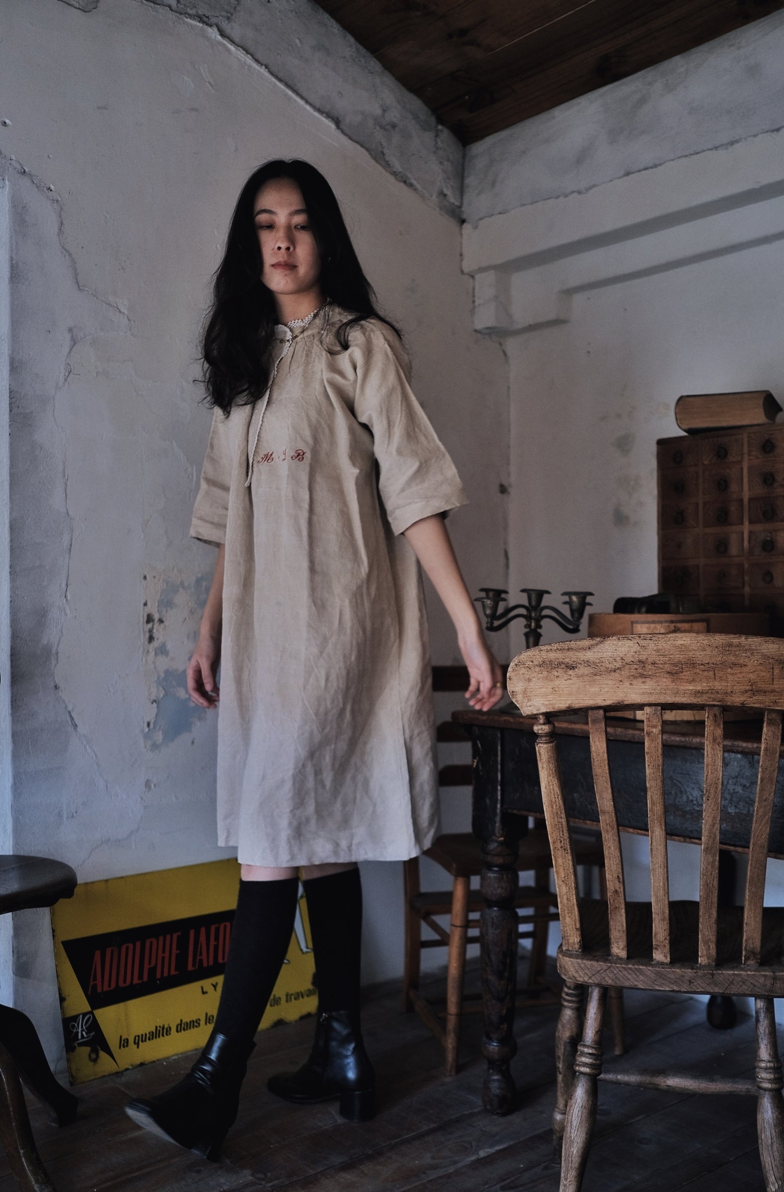 1900's French Farmer Shirt / 法國農夫麻料衫