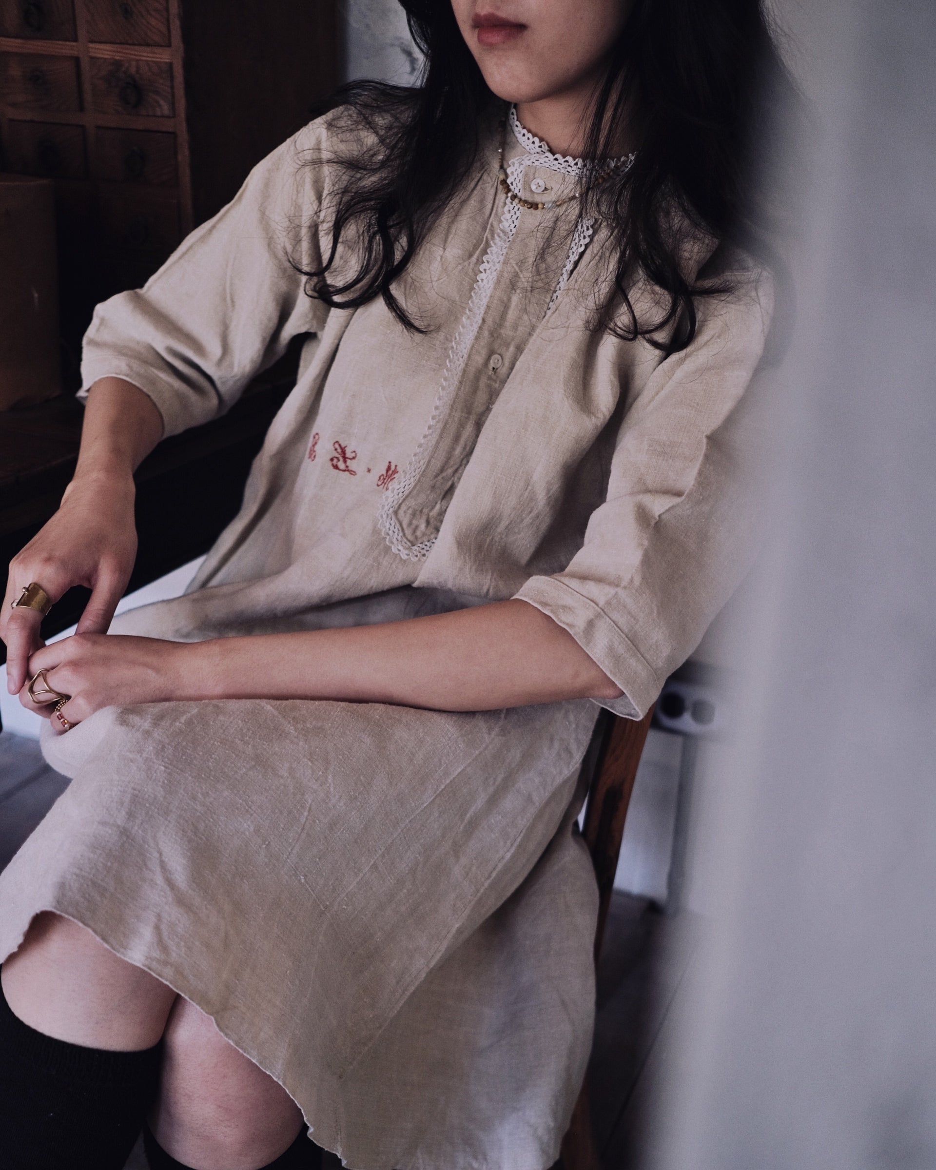 1900's French Farmer Shirt / 法國農夫麻料衫