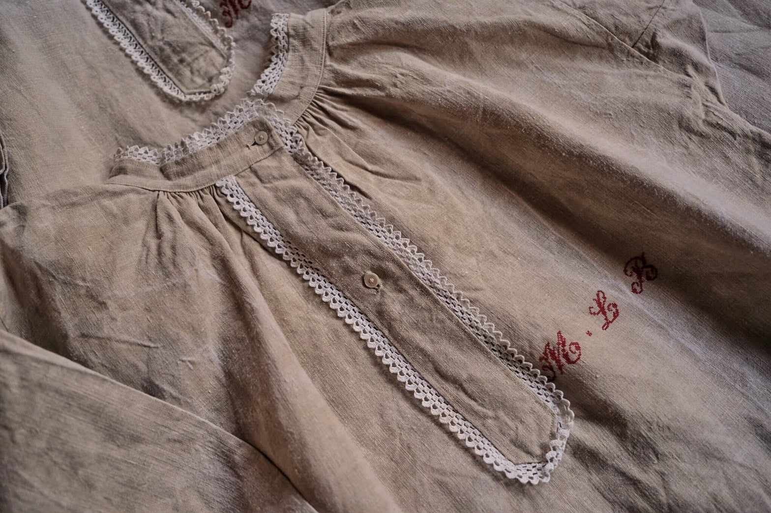 1900's French Farmer Shirt / 法國農夫麻料衫