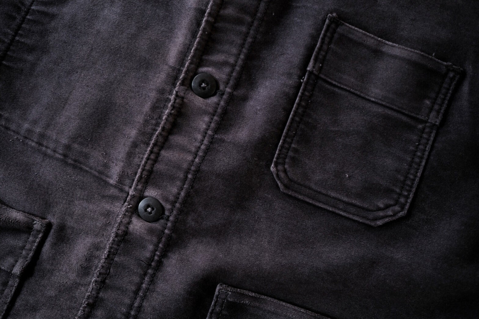 1950 - 1960’s  French Black Moleskin Work Jacket / 法國黑色工作外套