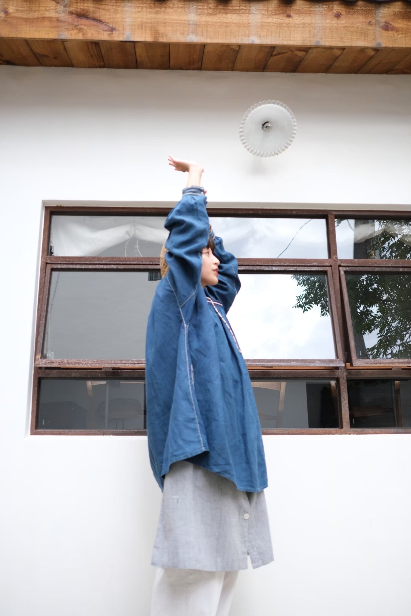 Early 20th.C Hand Embroider Farmer Smock / 手工刺繡農用罩衫