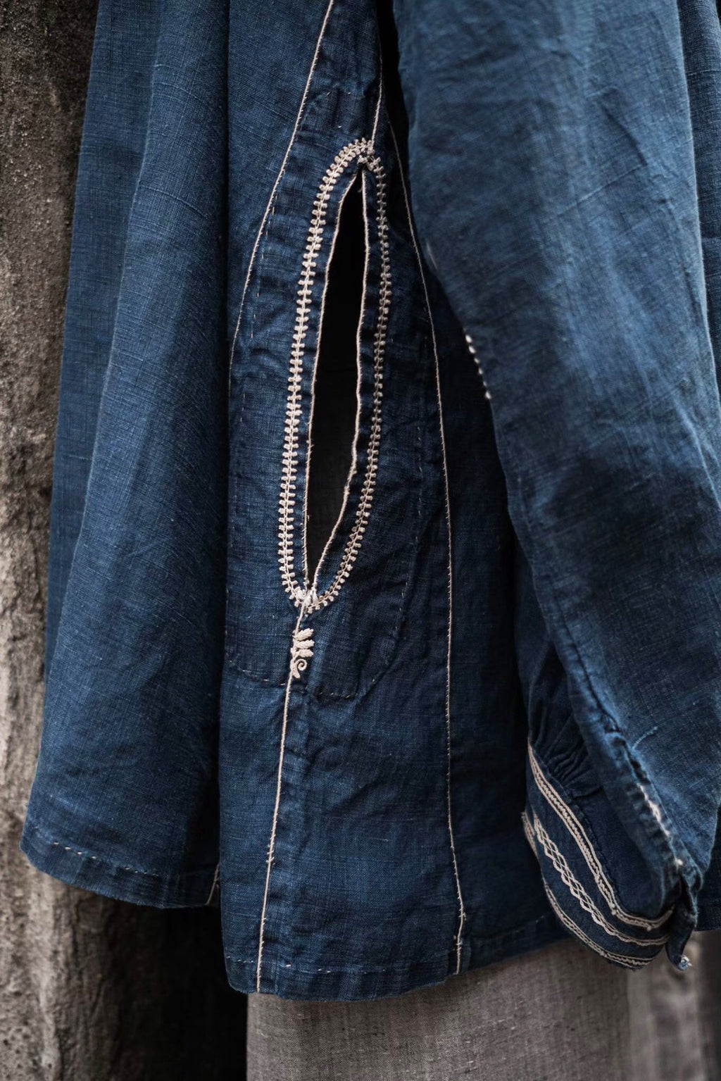 Early 20th.C Hand Embroider Farmer Smock / 手工刺繡農用罩衫