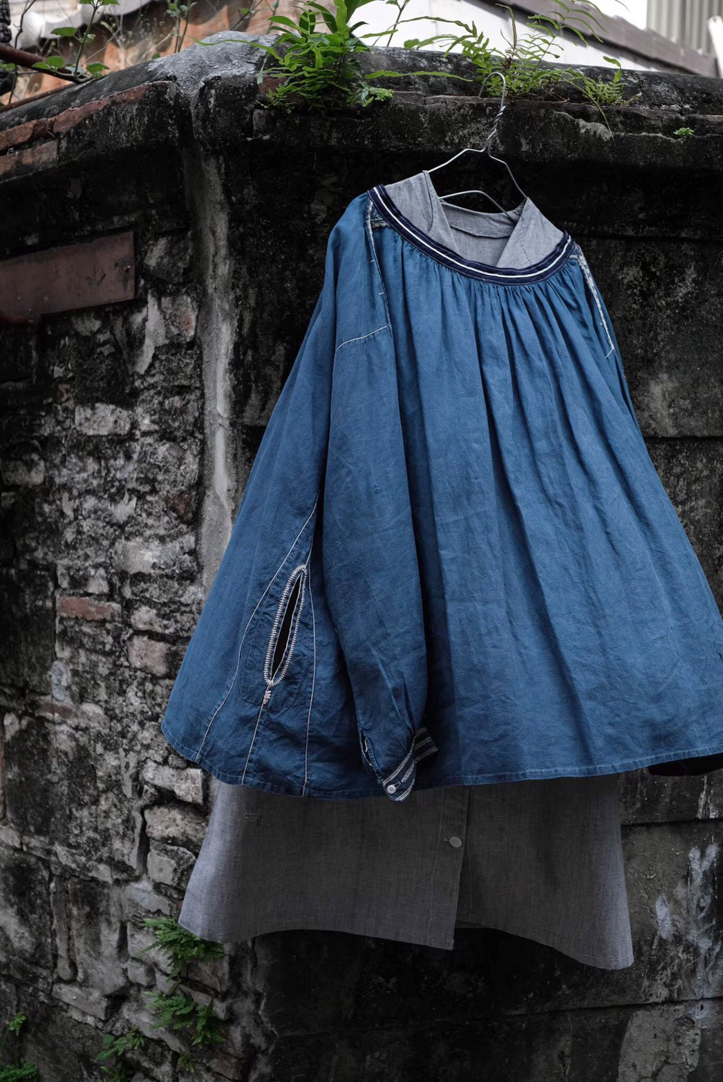 Early 20th.C Hand Embroider Farmer Smock / 手工刺繡農用罩衫