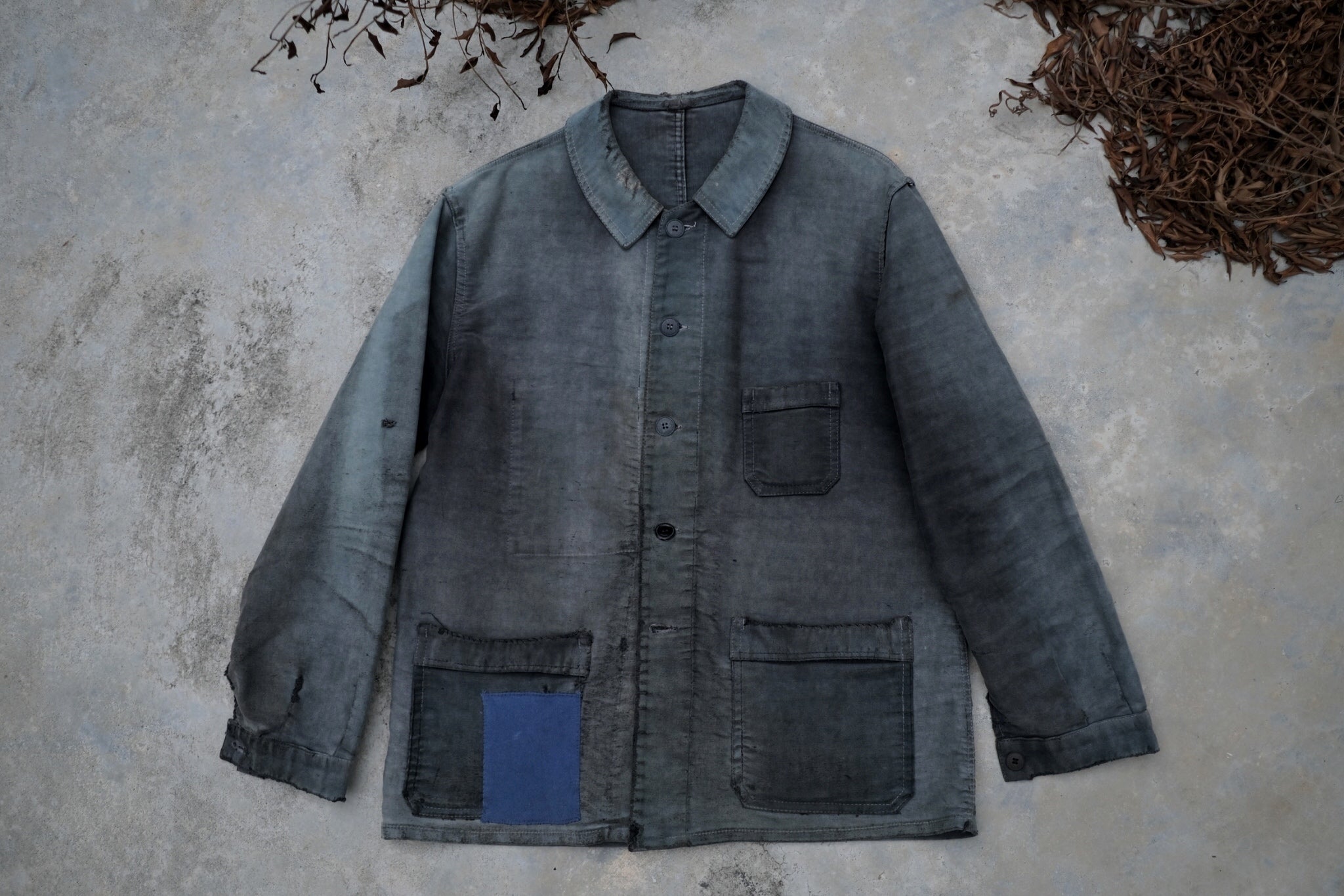 1950's “Dumont d’Urville” French Black Moleskin Work Jacket / 法國黑色工作外套