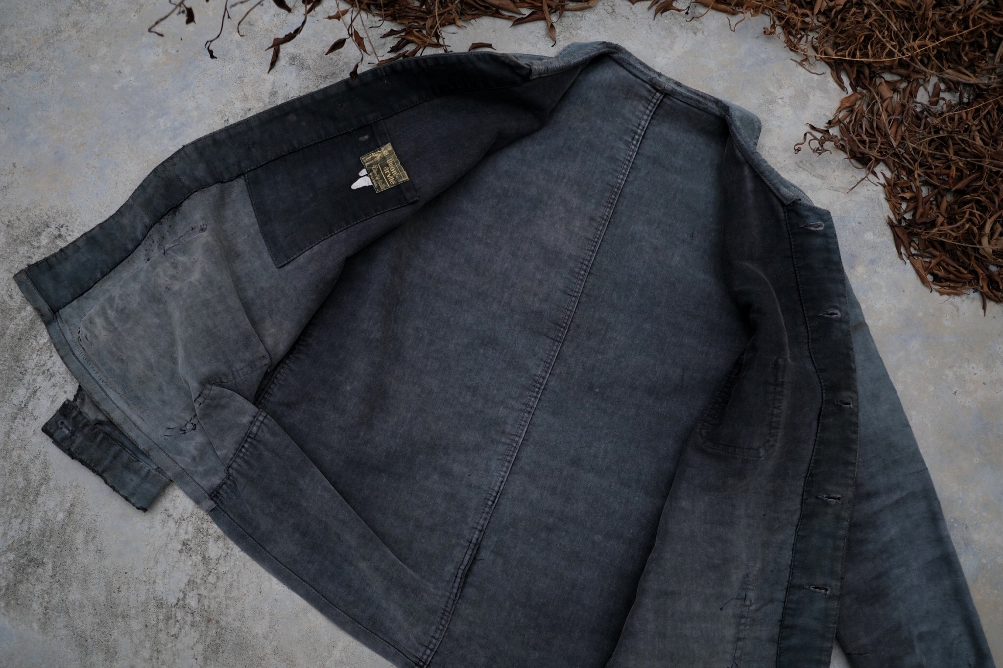 1950's “Dumont d’Urville” French Black Moleskin Work Jacket / 法國黑色工作外套