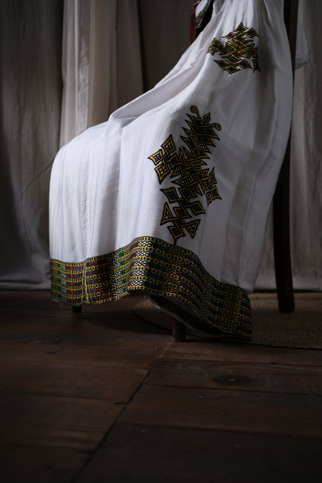 1980's Ethiopian "Kemis" Folk Dress / 衣索比亞民俗洋裝