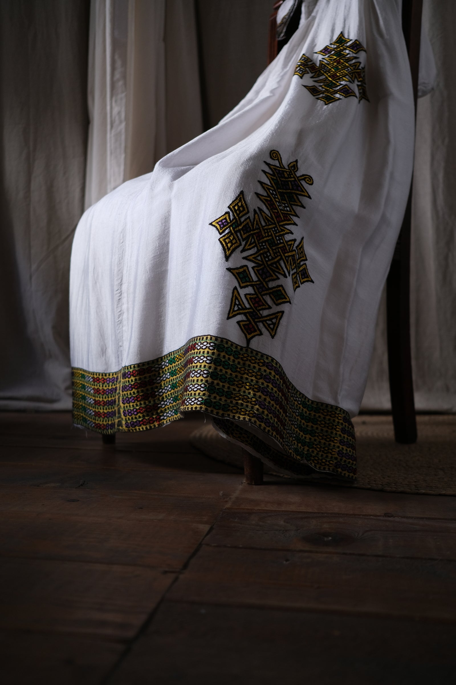 1980's Ethiopian "Kemis" Folk Dress / 衣索比亞民俗洋裝