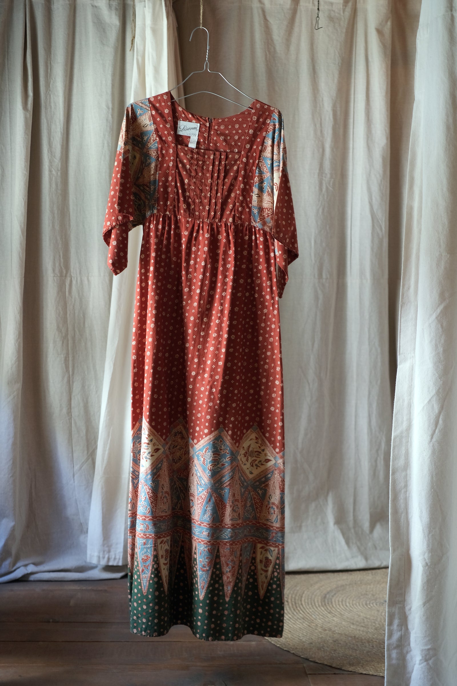 1970’s Lisanne Indian Style Block Print Dress / 印花連衣裙