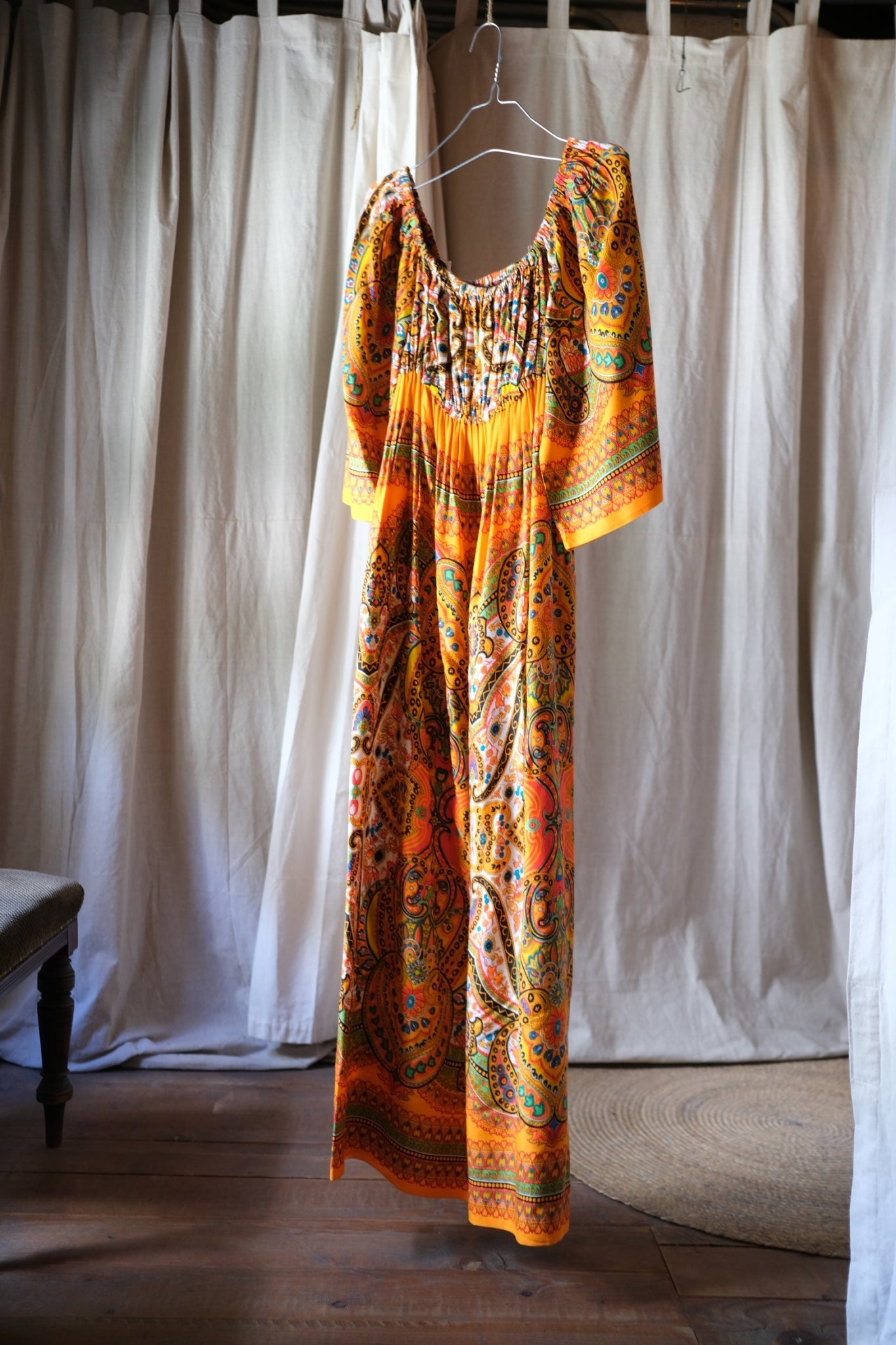 1970’s Pakistan Style Empire Waist Maxi Dress / 巴基斯坦高腰長裙