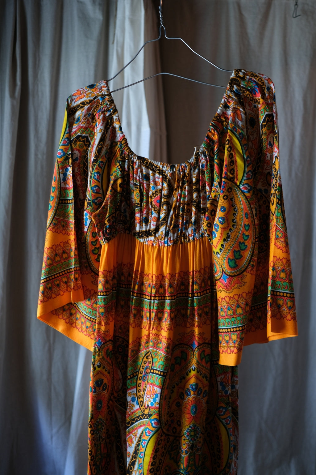 1970’s Pakistan Style Empire Waist Maxi Dress / 巴基斯坦高腰長裙