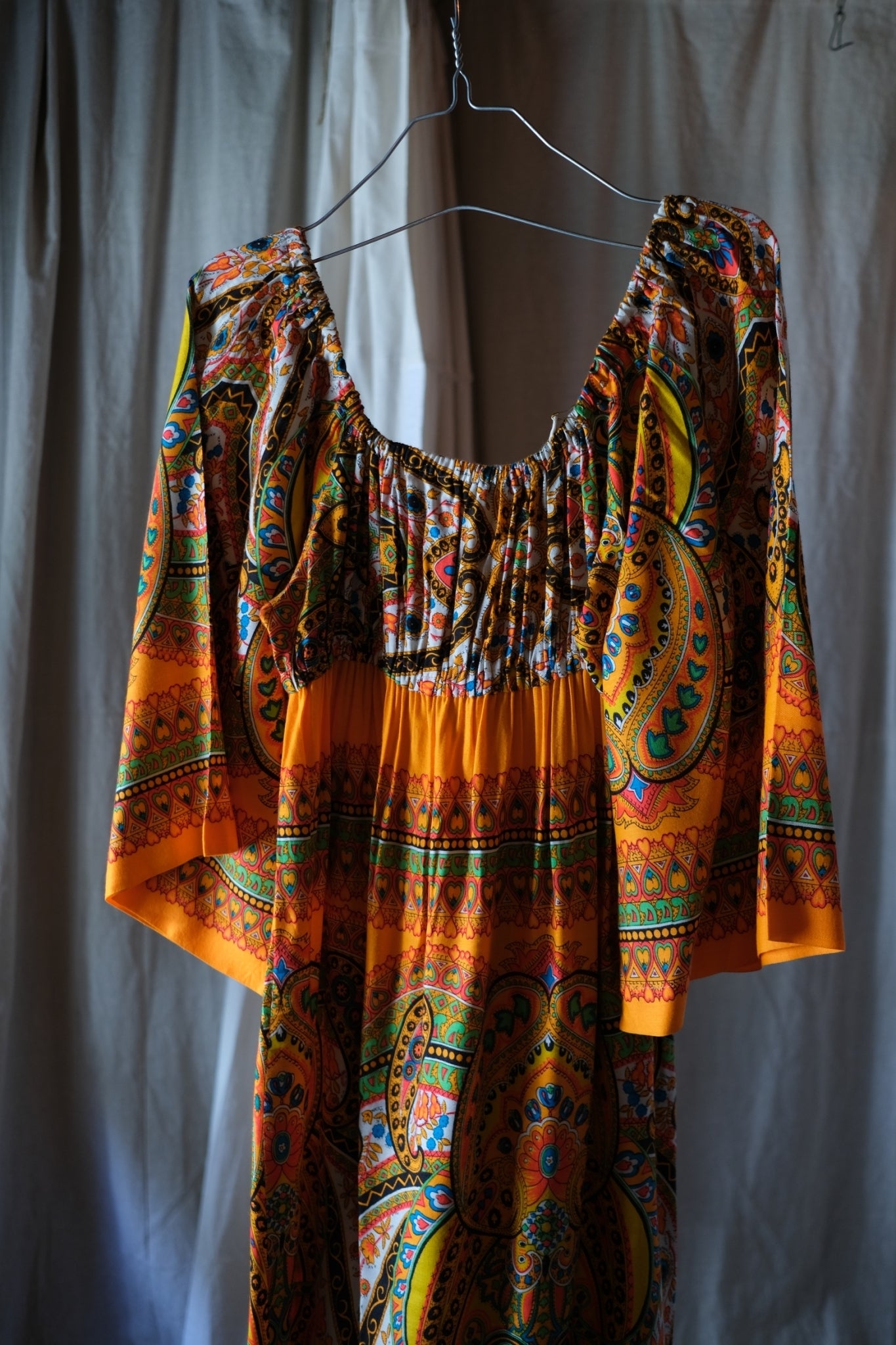 1970’s Pakistan Style Empire Waist Maxi Dress / 巴基斯坦高腰長裙
