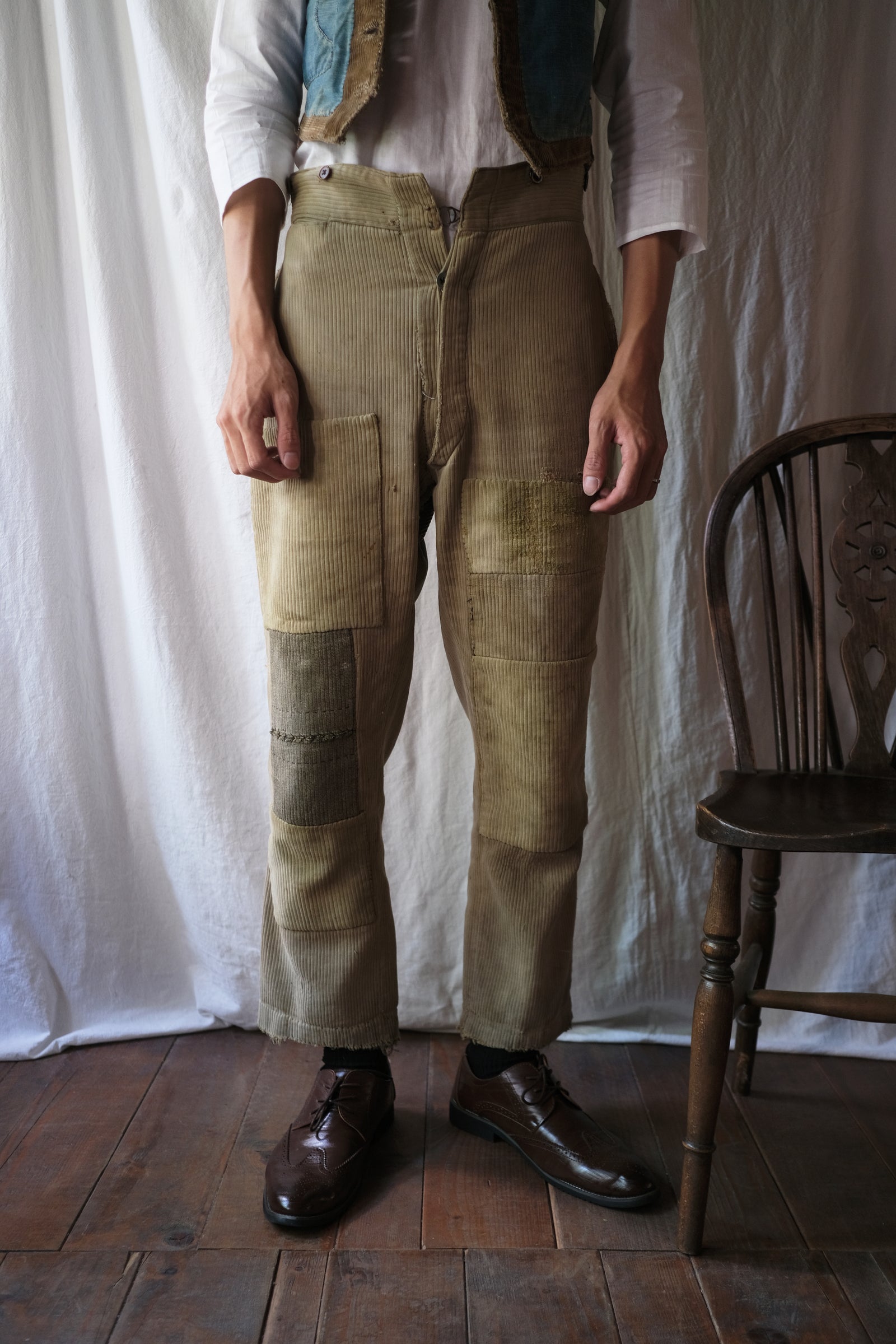 1930’s French Coutil Farmer Worker Trousers / 法國農用工作褲