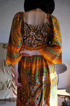 1970’s Pakistan Style Empire Waist Maxi Dress / 巴基斯坦高腰長裙