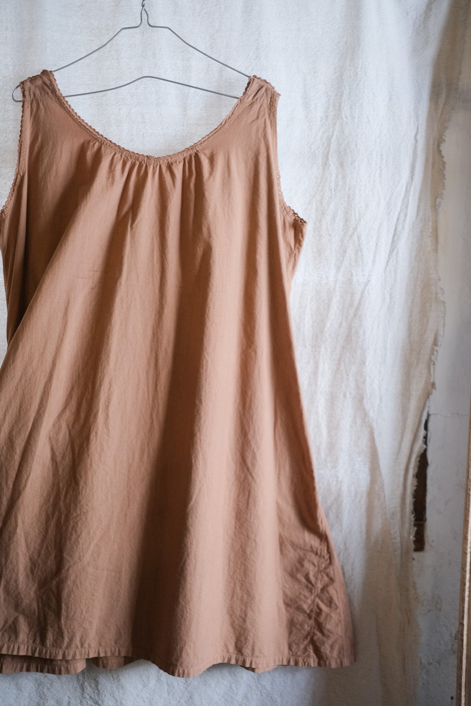 1930-40’s Europe Cotton Night Dress Over Dyed / 後染歐洲睡衣洋裝