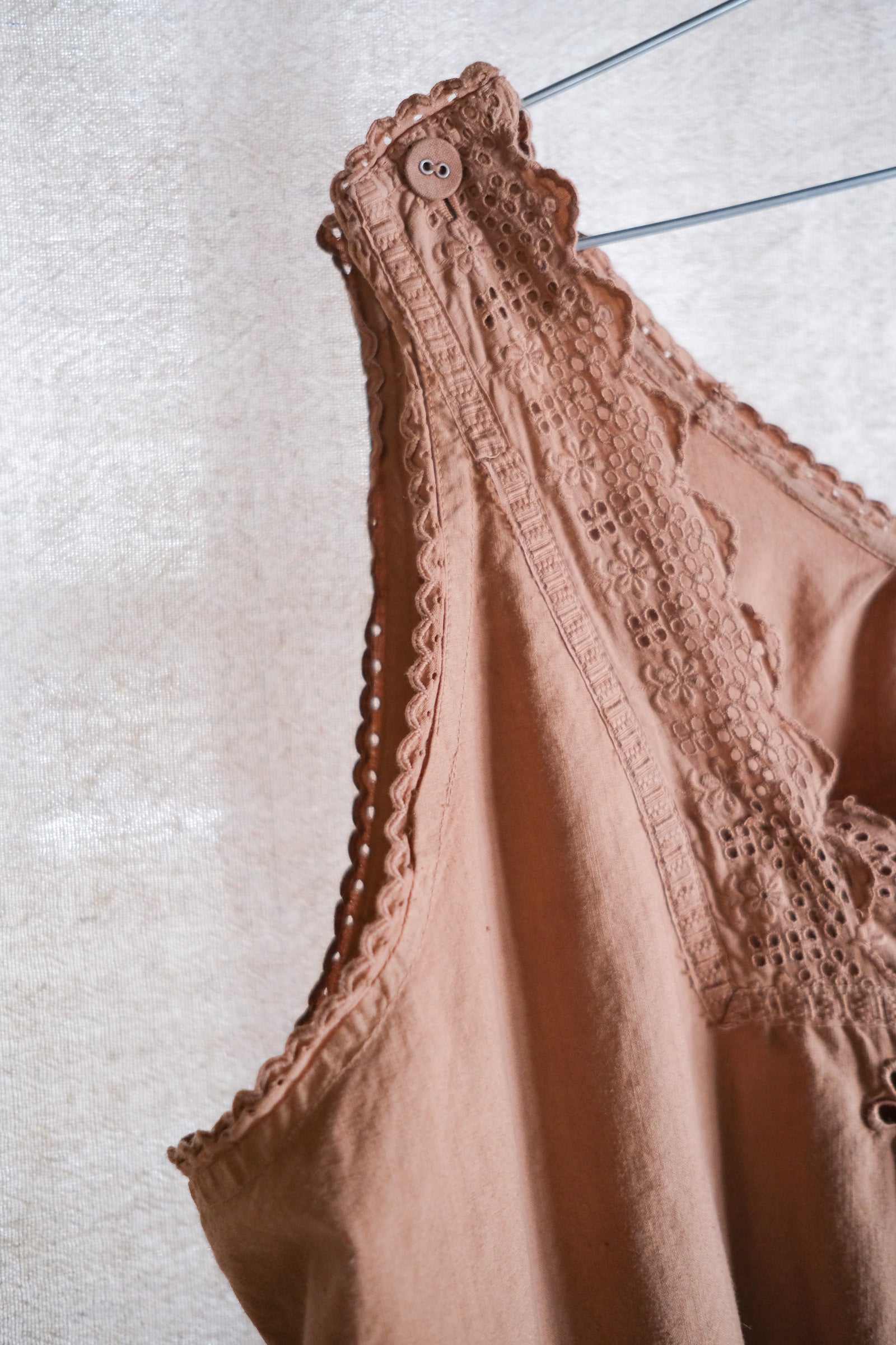 1930-40’s Europe Cotton Night Dress Over Dyed / 後染歐洲睡衣洋裝