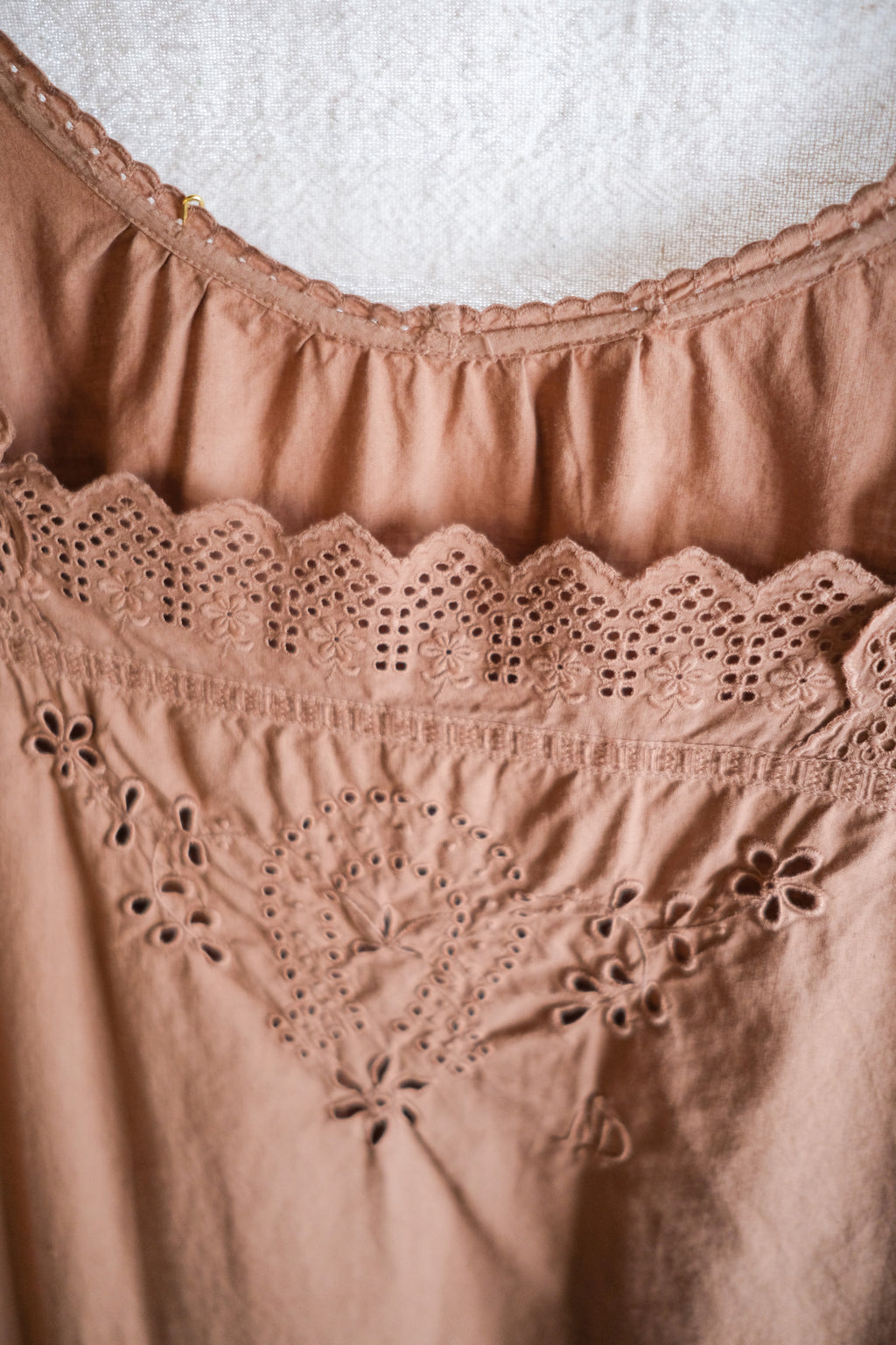 1930-40’s Europe Cotton Night Dress Over Dyed / 後染歐洲睡衣洋裝