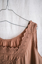 1930-40’s Europe Cotton Night Dress Over Dyed / 後染歐洲睡衣洋裝