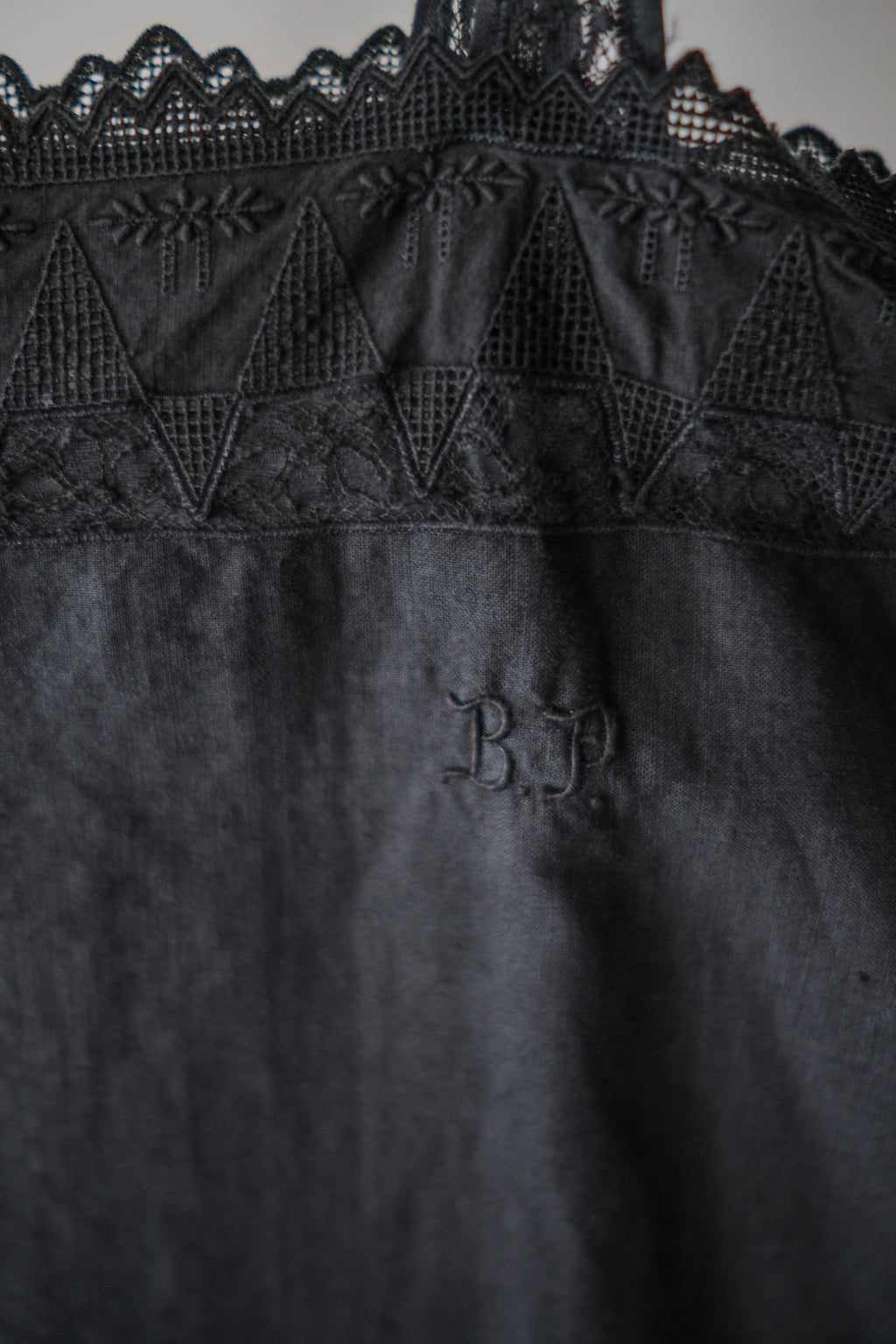 1950-60’s Europe Cotton Night Dress Over Dyed / 後染歐洲睡衣洋裝
