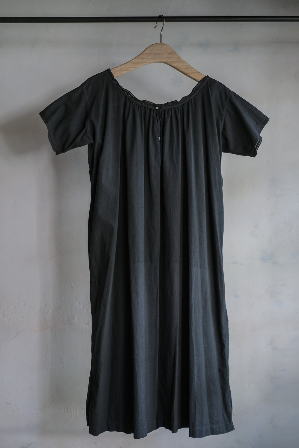 1950-60’s Europe Cotton Night Dress Over Dyed / 後染歐洲睡衣洋裝