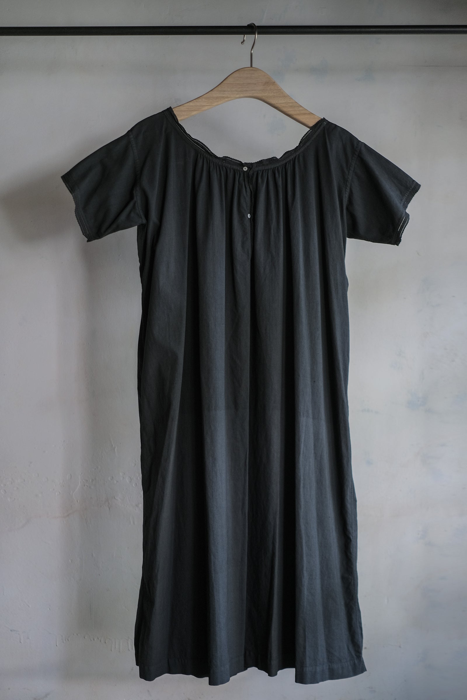 1950-60’s Europe Cotton Night Dress Over Dyed / 後染歐洲睡衣洋裝