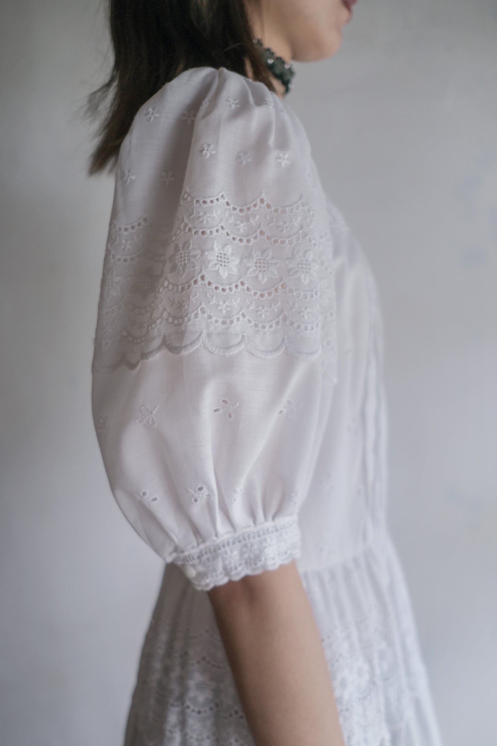 1980’s Puff Sleeve Lace Dress / 泡泡袖蕾絲連身裙