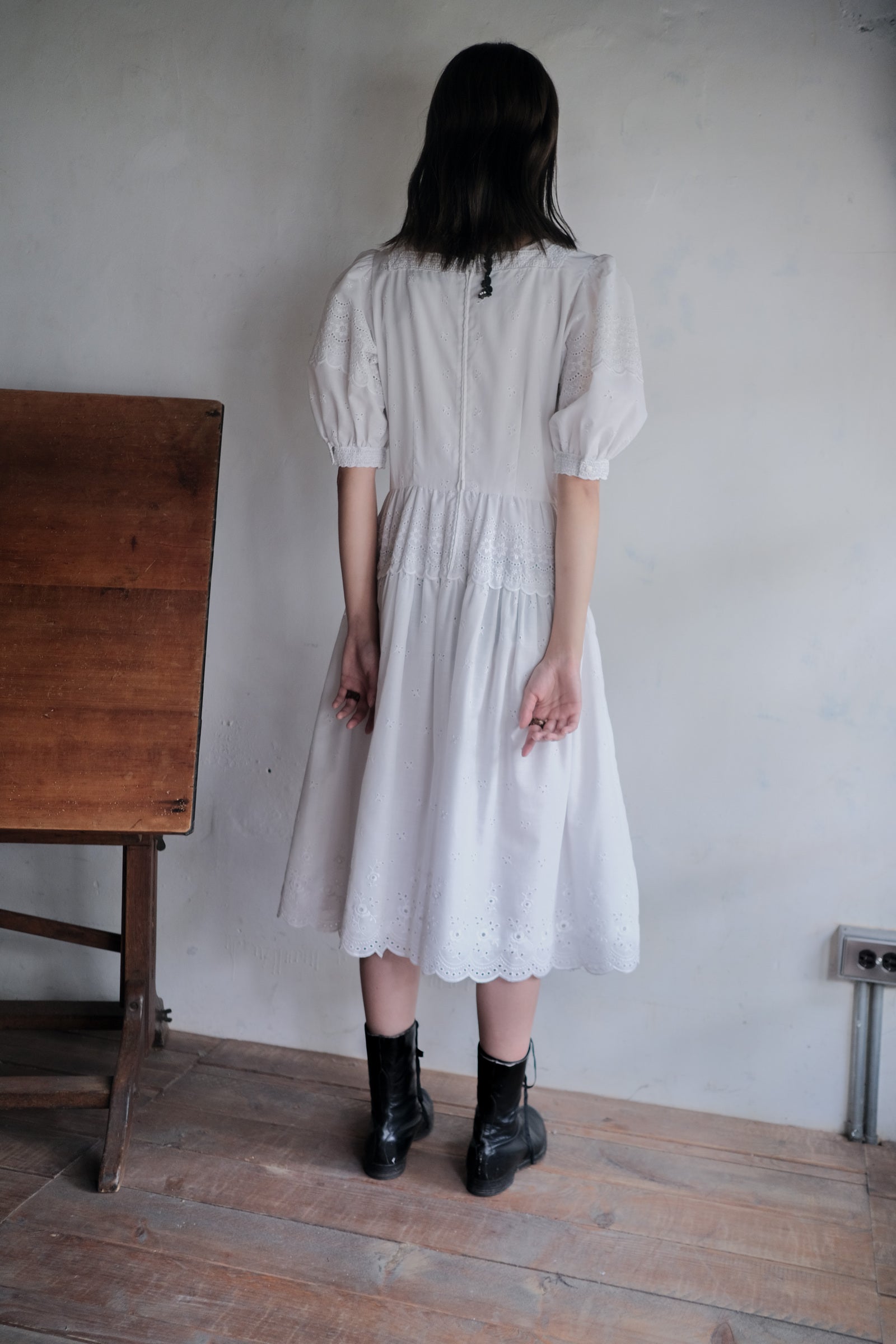 1980’s Puff Sleeve Lace Dress / 泡泡袖蕾絲連身裙