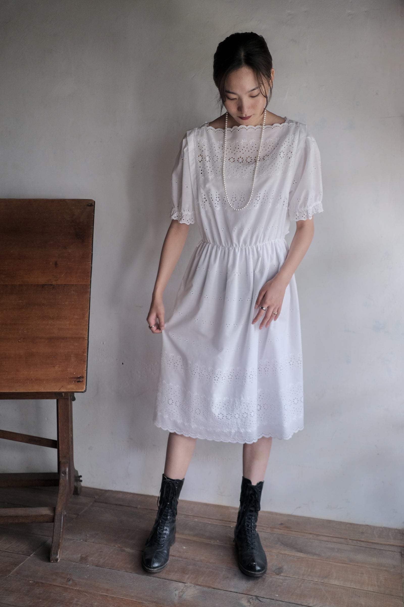 1990’s Lace Jacquard Dress  / 蕾絲緹花連身裙