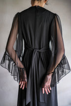 1960’s Noir Bell Sleeve Empire Waist Dress / 鐘形袖高腰連身裙