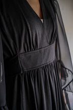 1960’s Noir Bell Sleeve Empire Waist Dress / 鐘形袖高腰連身裙