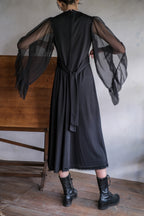 1960’s Noir Bell Sleeve Empire Waist Dress / 鐘形袖高腰連身裙