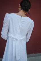 1980's Lace jacquard Empire Waist maxi Dress