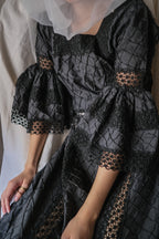1970's Crochet Lace Bell Sleeve Maxi Dress / 鉤針蕾絲鐘形袖長裙
