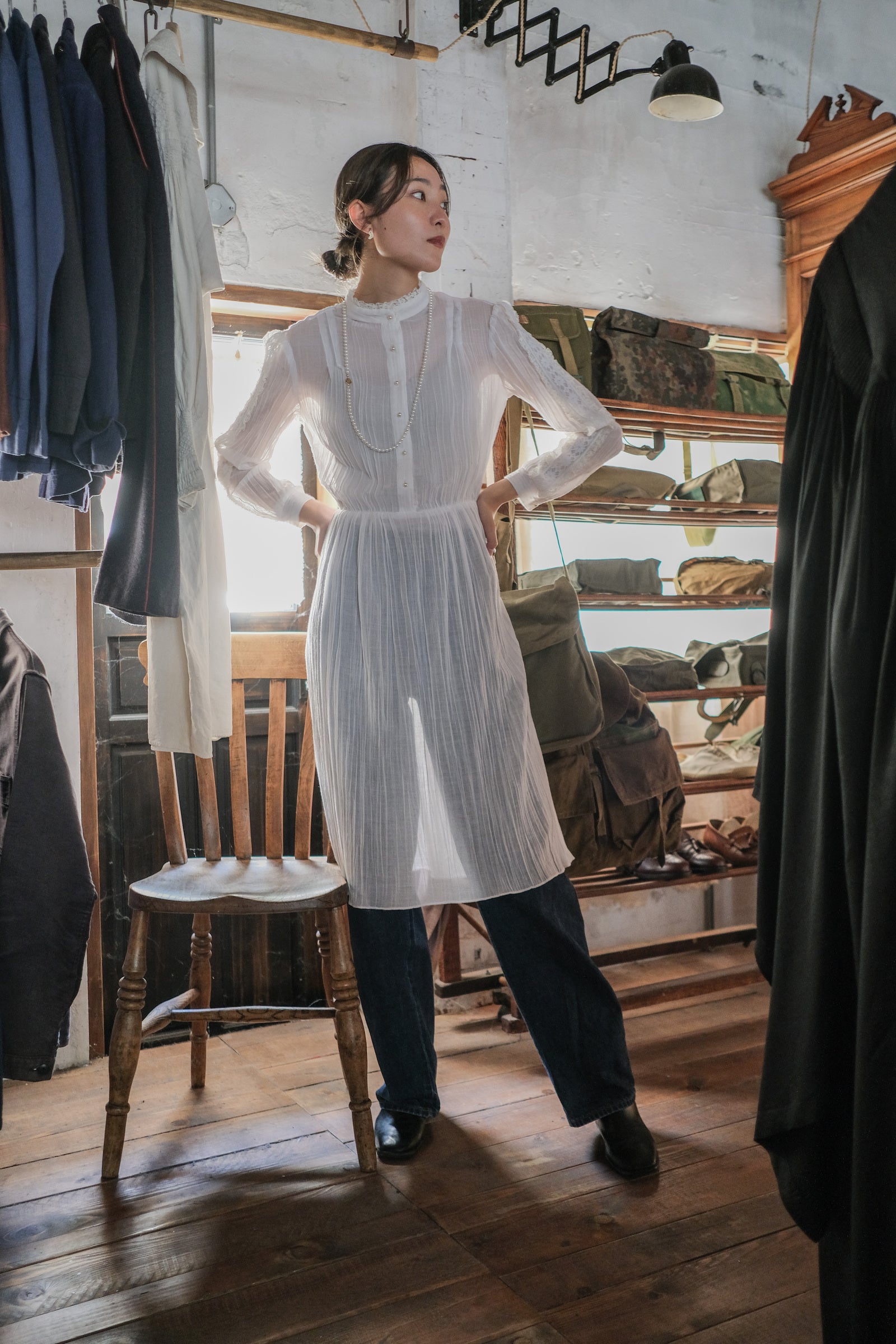 1970's Lace Gauze Dress 