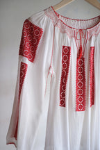 1970's Balkans Romanian Folk Gauze Blouse / Balkan Romanian Folk Gauze Blouse