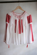 1970's Balkans Romanian Folk Gauze Blouse / Balkan Romanian Folk Gauze Blouse