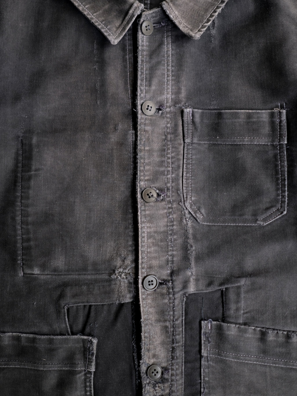1950's French Black Moleskin Work Jacket / 法國黑色工作外套