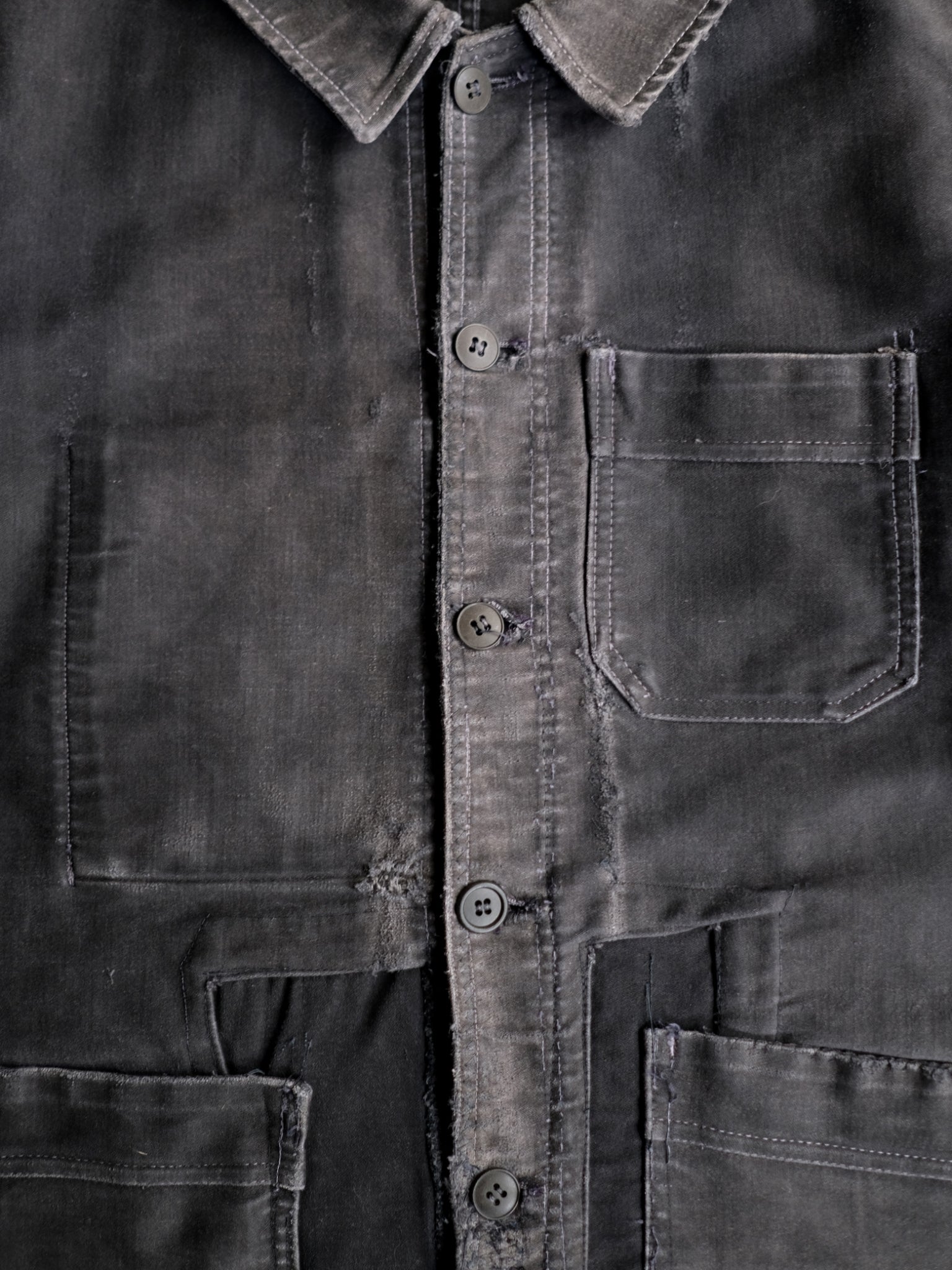 1950's French Black Moleskin Work Jacket / 法國黑色工作外套