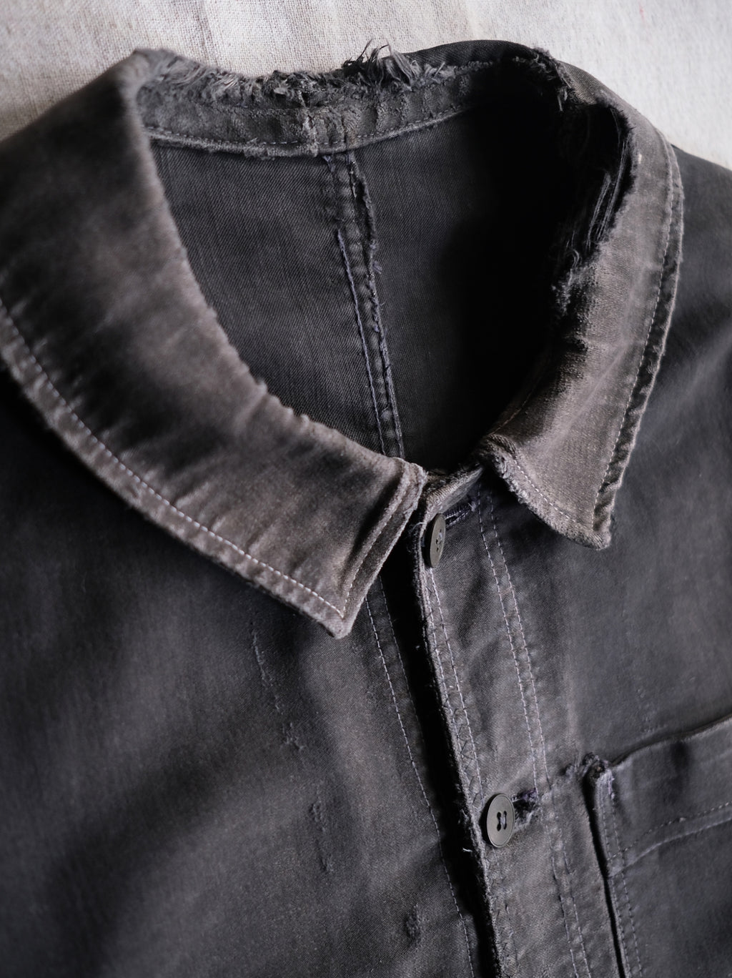 1950's French Black Moleskin Work Jacket / 法國黑色工作外套