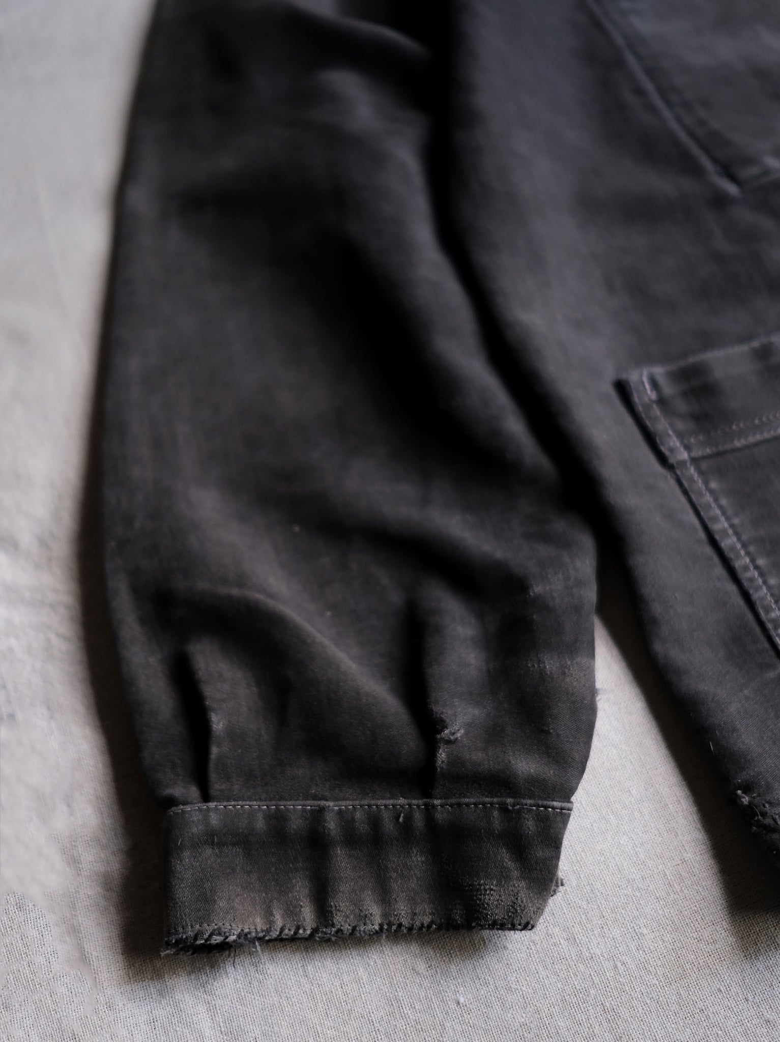 1950's French Black Moleskin Work Jacket / 法國黑色工作外套