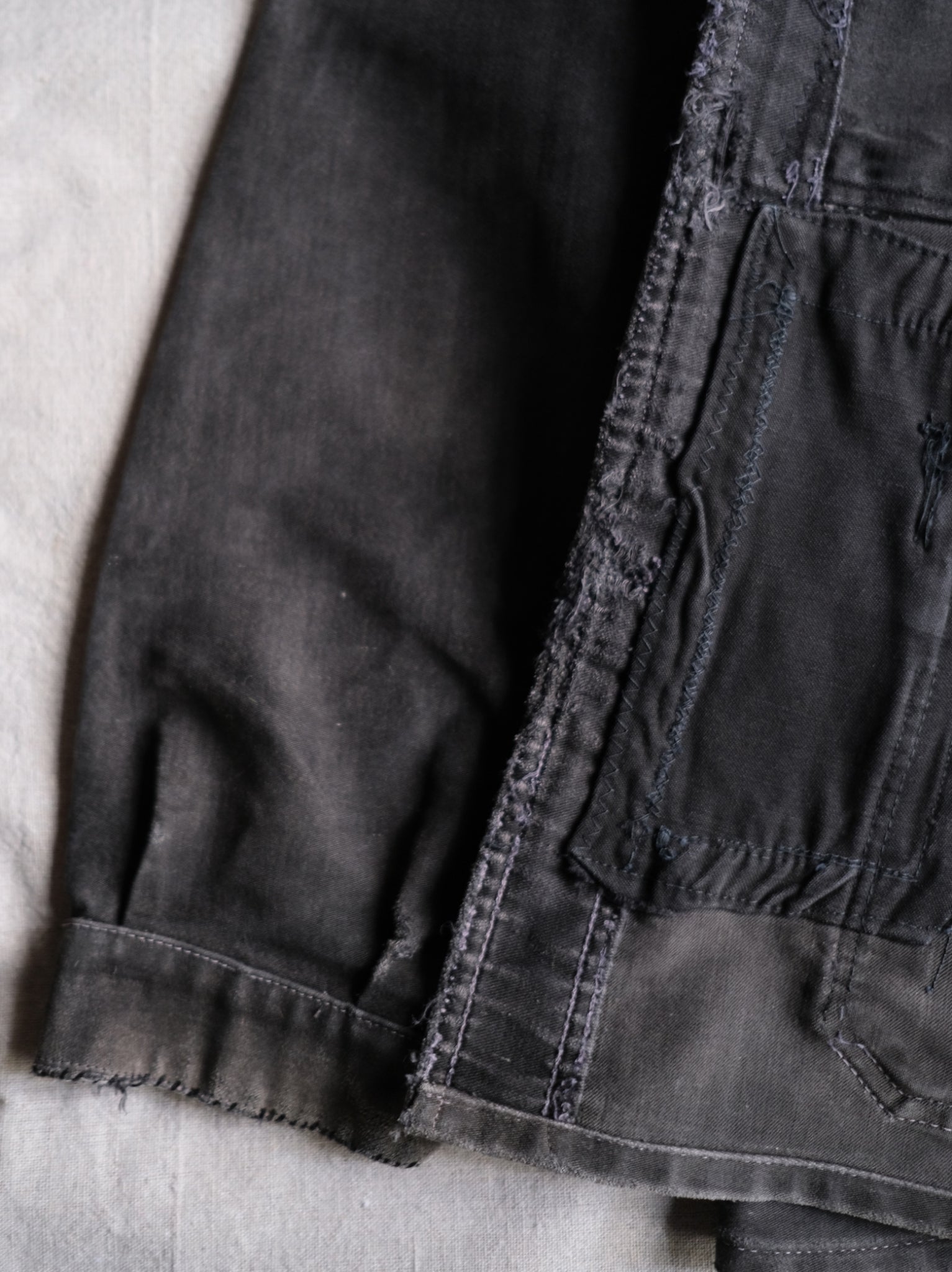 1950's French Black Moleskin Work Jacket / 法國黑色工作外套