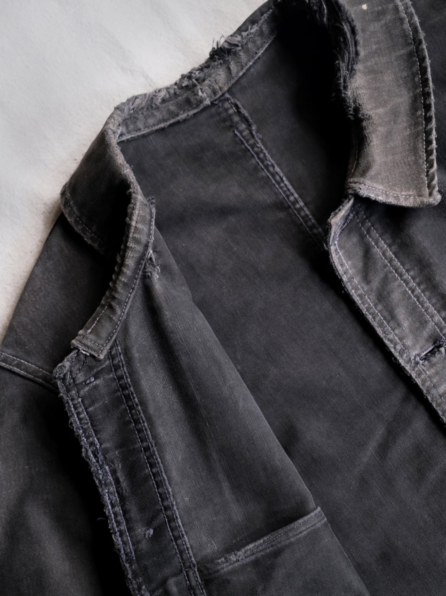 1950's French Black Moleskin Work Jacket / 法國黑色工作外套
